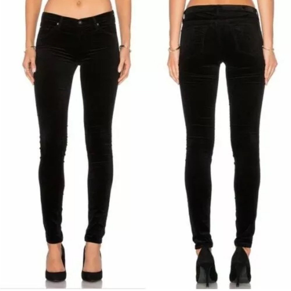 Adriano Goldschmied Black Super Skinny Velvet Legging sz 27R NEW